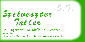 szilveszter taller business card